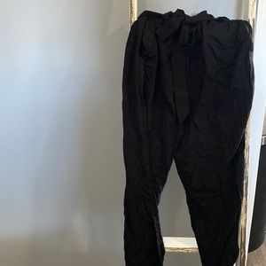Black Paper Bag Pants